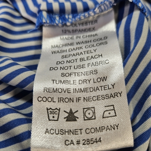 FootJoy Blue Stripe Performance Golf Polo Shirt Quick Dry Size XL Foot Joy - Picture 5 of 5